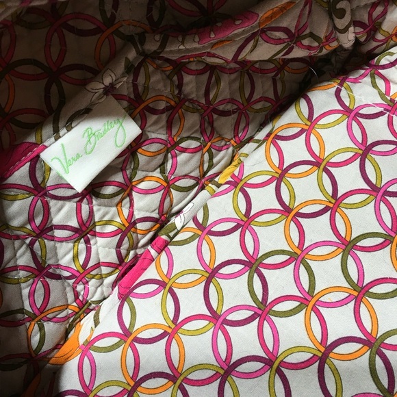 VERA BRADLEY RETIRED RARE Tea Garden Shoulder Bag w/ Card Holder Set EUC - Picture 10 of 14